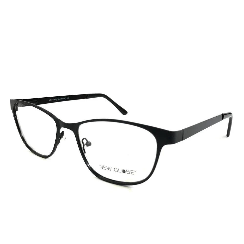 New Globe Eyeglasses Frames L5167-P BLACK Matte Cat Eye Full Rim 55-18-140